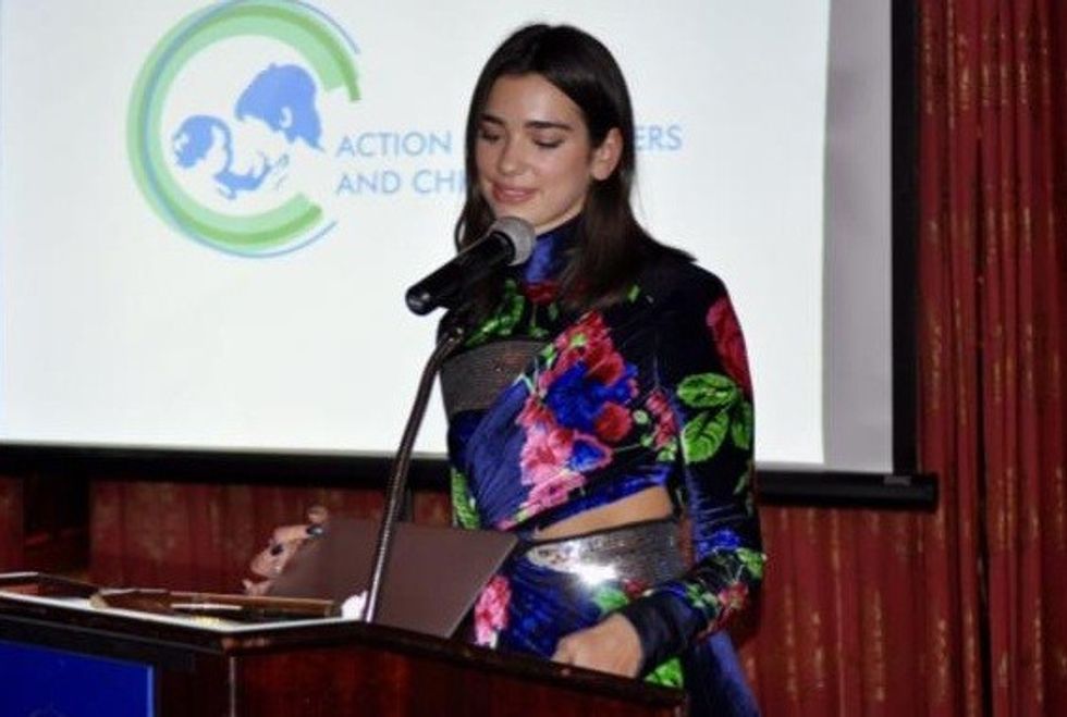 Dua Lipa gjatë fjalimit në New York