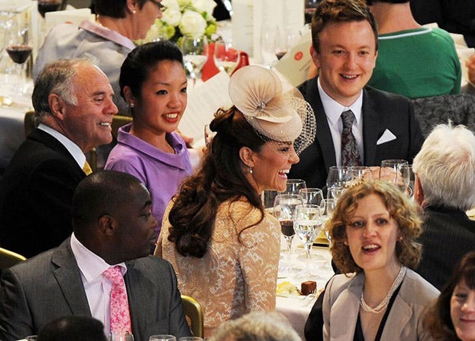 Duchess of Cambridge laughs during the Queen s Diamond Jubilee Lunch in Westminster Hall
