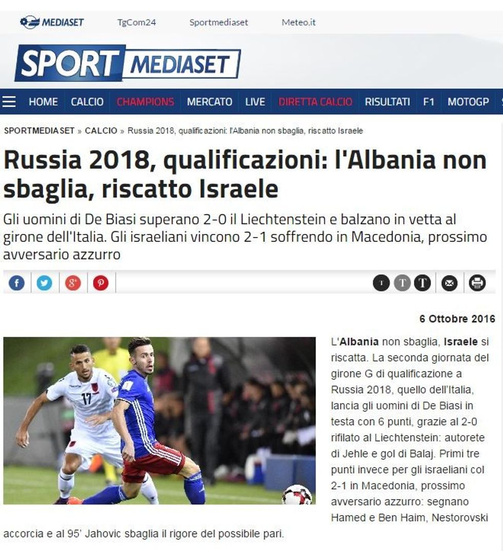 E përditshmja italiane 'Sportmediaset'