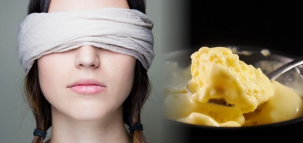 eating blind results in fewer bites