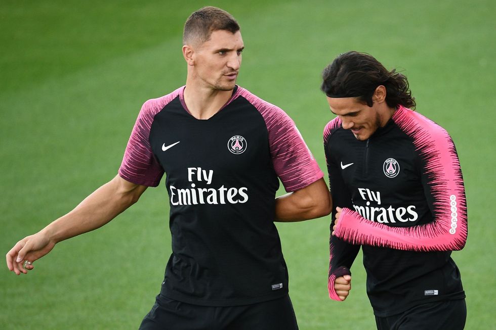 Edinson Cavani and Thomas Meunier training 2018
