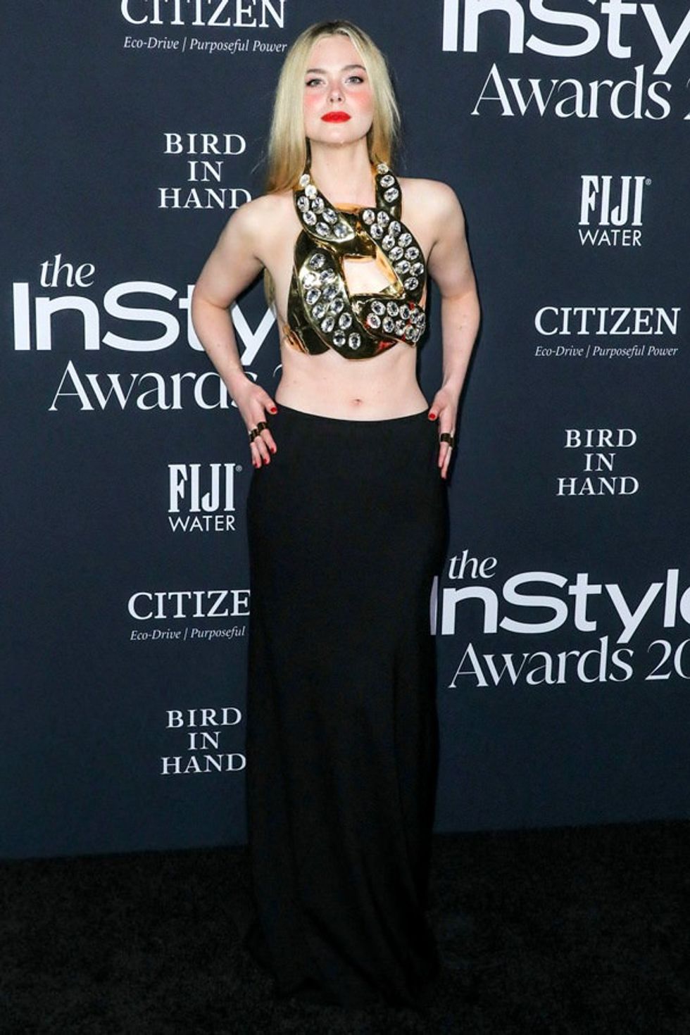 Elle Fanning InStyle Awards 2021 Red Carpet Fashion Balmain Tom Lorenzo Site 2