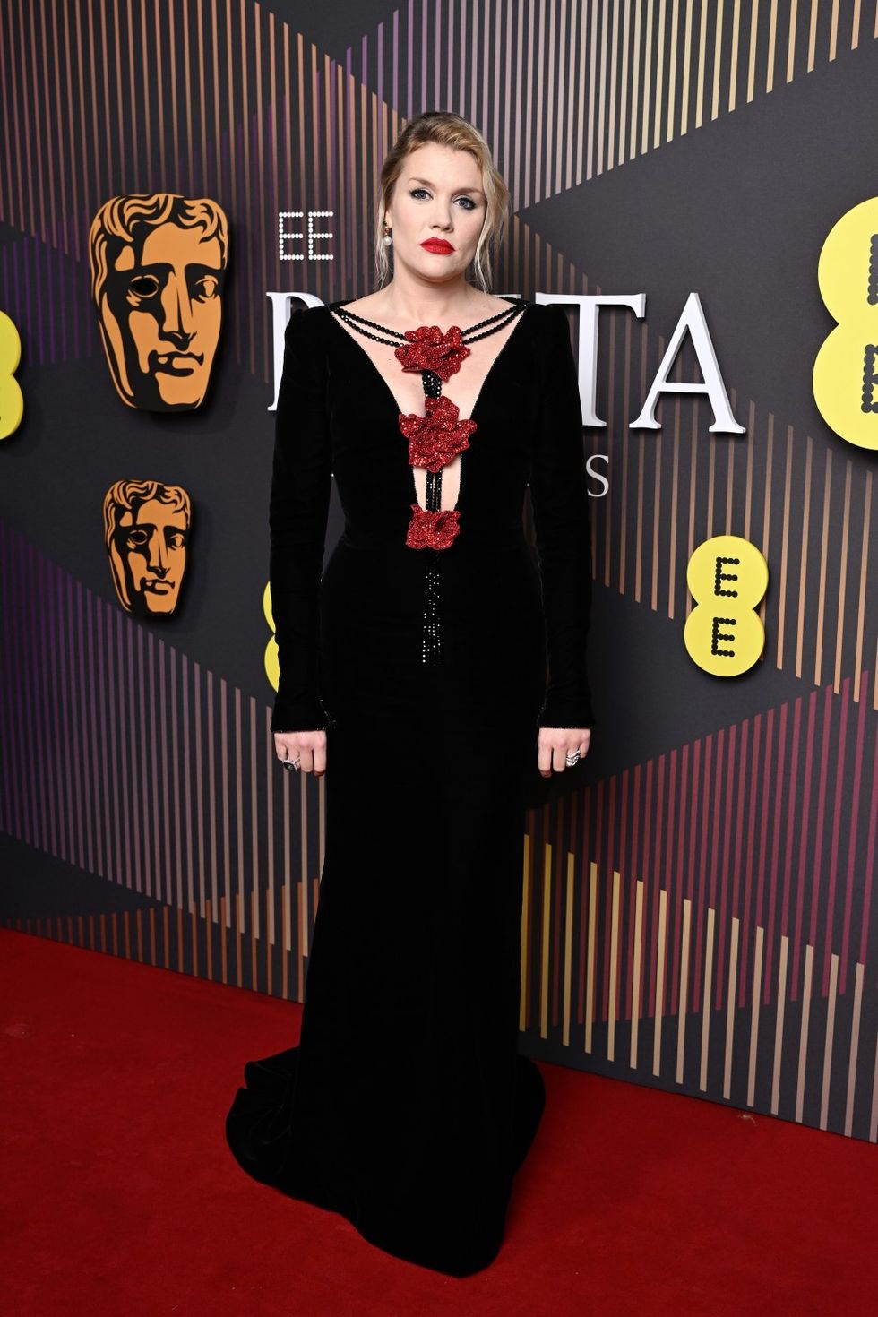 Emerald Fennell baftas 2024 red carpet