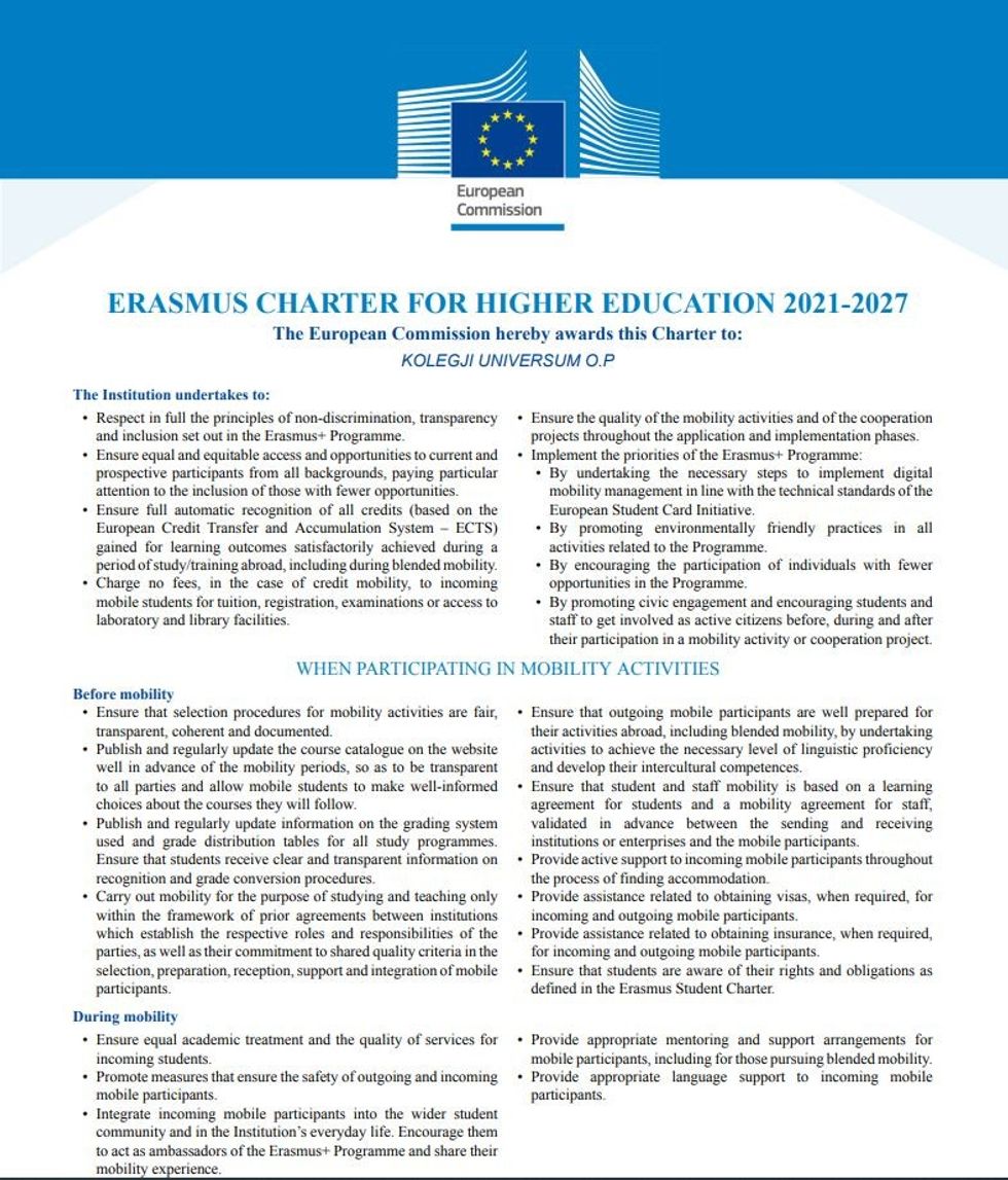 Erasmus Charter UNIversum