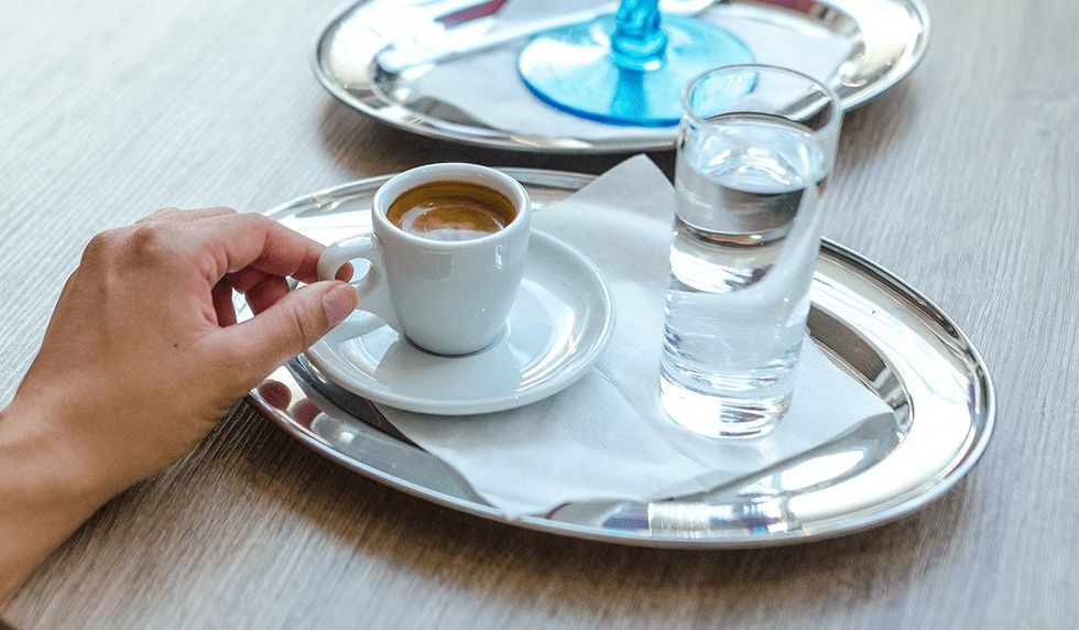 espresso served with water