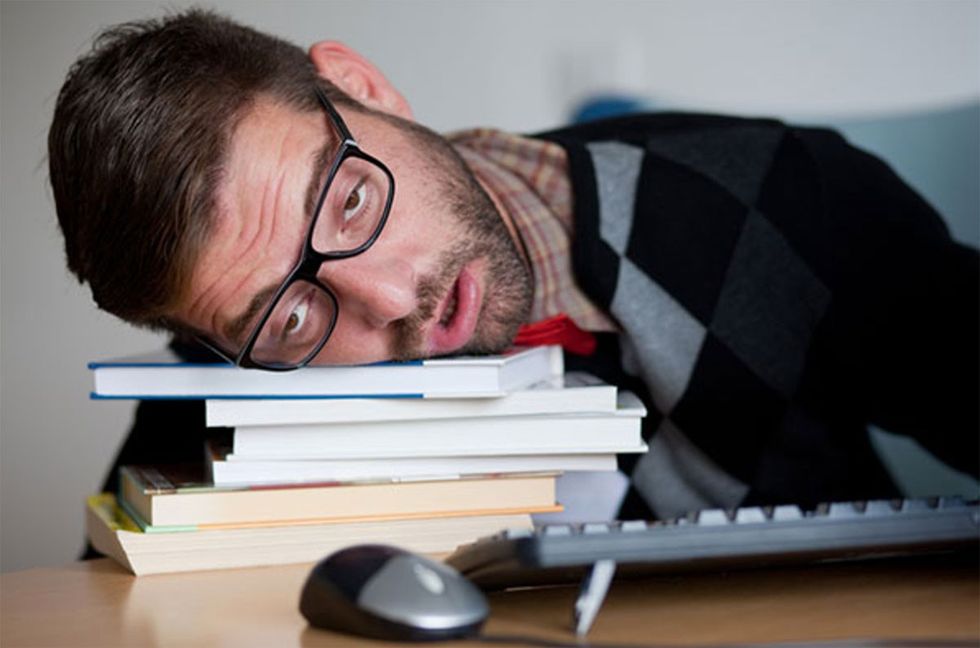 exhausted college student