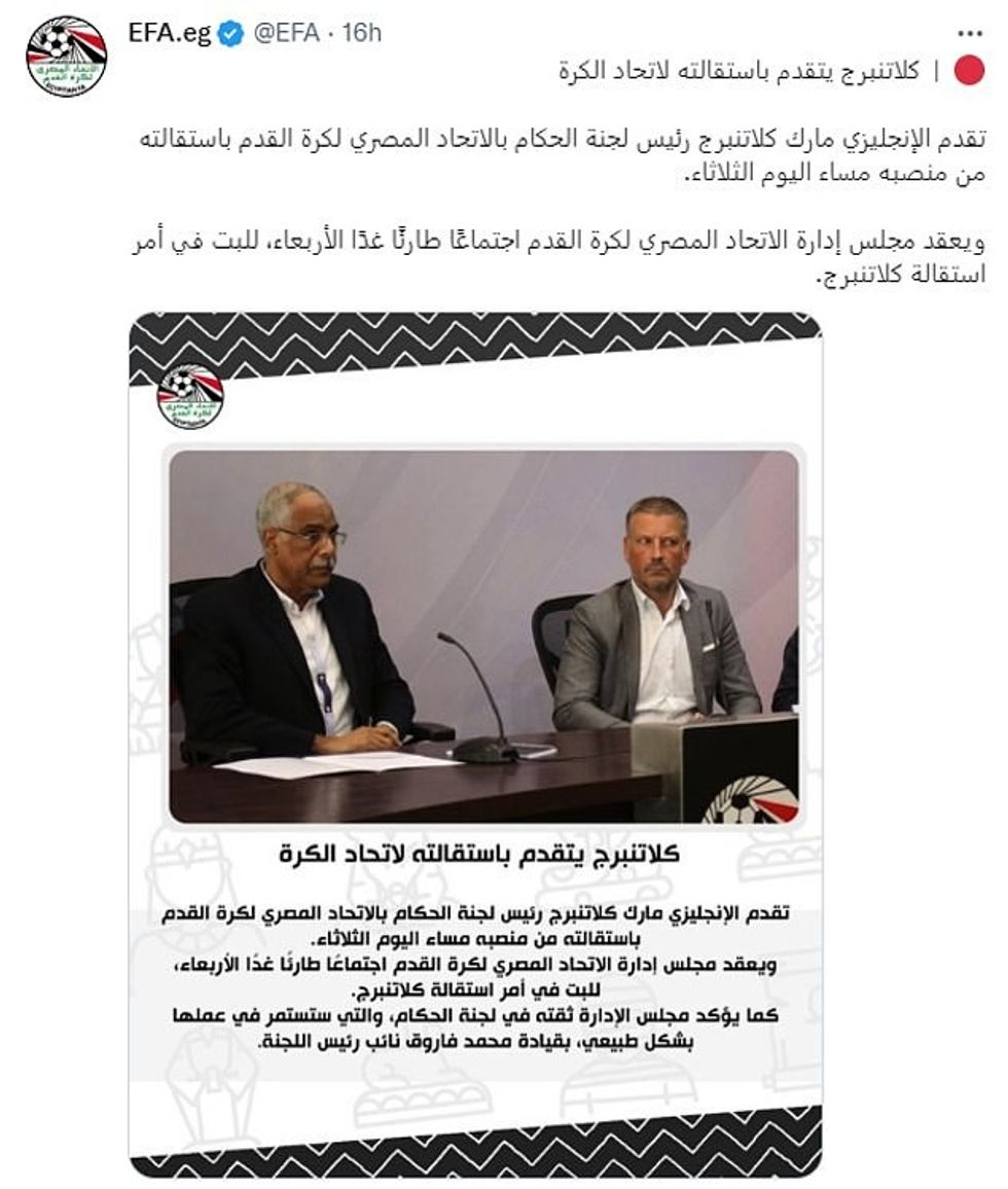 FA egjiptiane konfirmoi dorëheqjen e Clattenburg, por hodhi poshtë shqetësimet e sigurisë