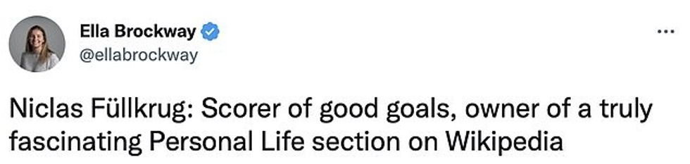 Fans and journalists found out some fascinating things while looking at Fullkrug's Wikipedia