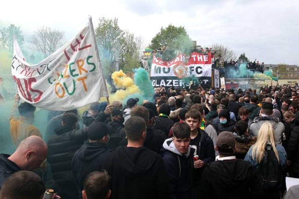 Fans protested against the Glazers following the Super League fiasco but have been showing dissent against their ownership for years. Image: PA Images