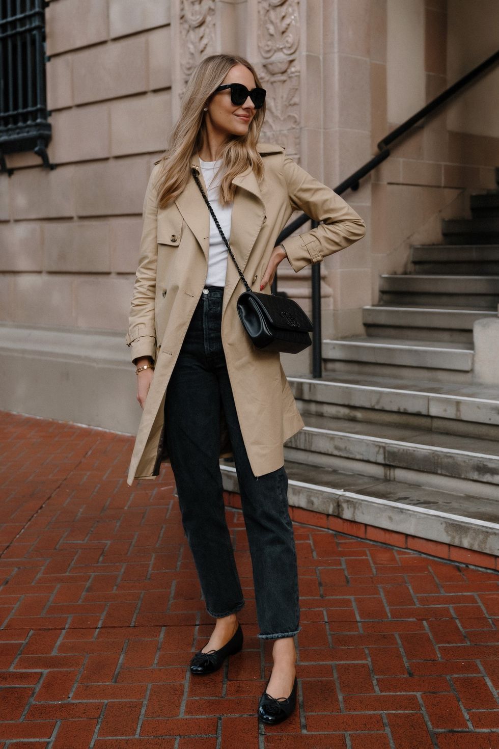 Fashion Jackson Wearing Mango Trench Coat Whit