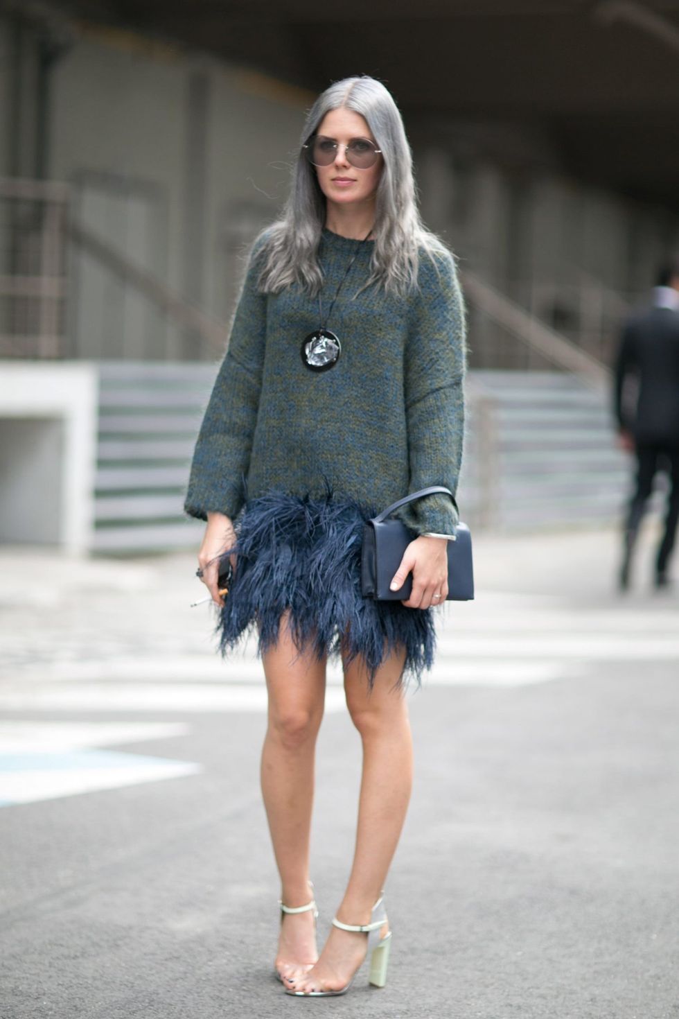 Feathers made bit more dramatic than your average miniskirts scaled