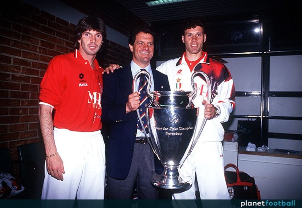 Filippo Galli Fabio Capello Marco van Basten AC Milan