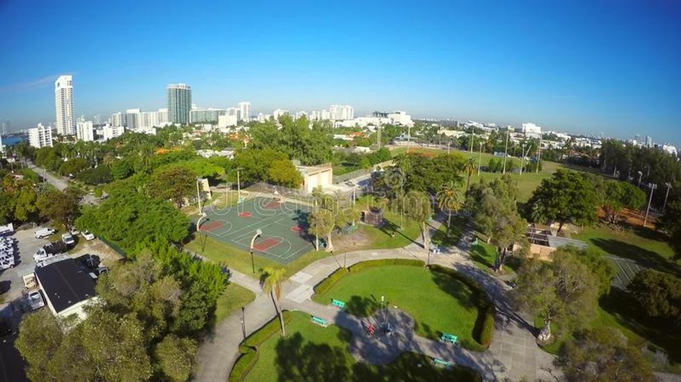 flamingo park miami beach aerial k video 46963260