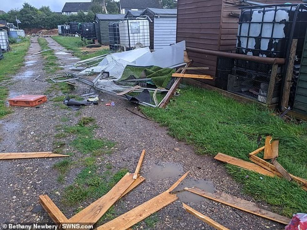 Following the tornado in Northampton yesterday, locals reported tiles being ripped from rooftops, power lines coming down and trampolines and bins being lifted from gardens