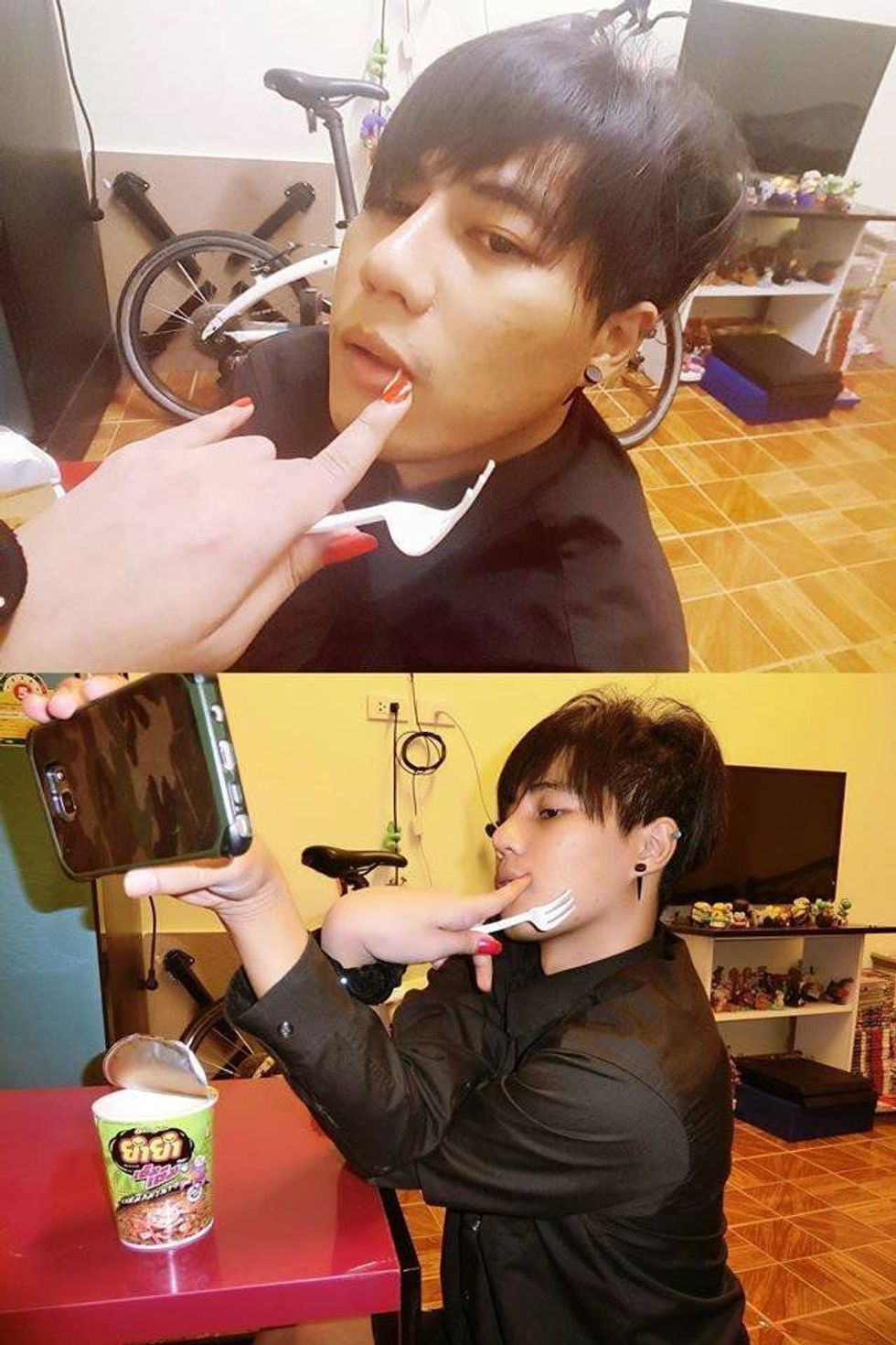 Fotografohet në atë mënyrë qe te duket sikur eshte ne momente intime me te dashuren foto 5