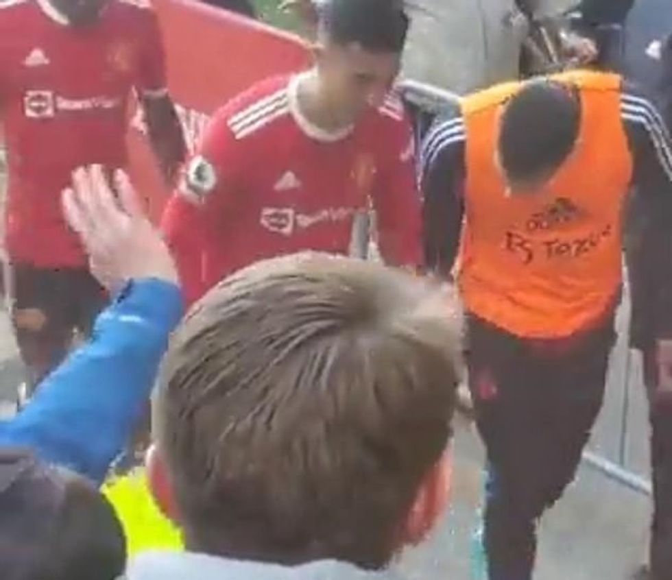 Fresh footage has emerged of Cristiano Ronaldo appearing to smash a mobile phone out of the hand of a fan after Manchester United's 1-0 defeat by Everton at Goodison Park