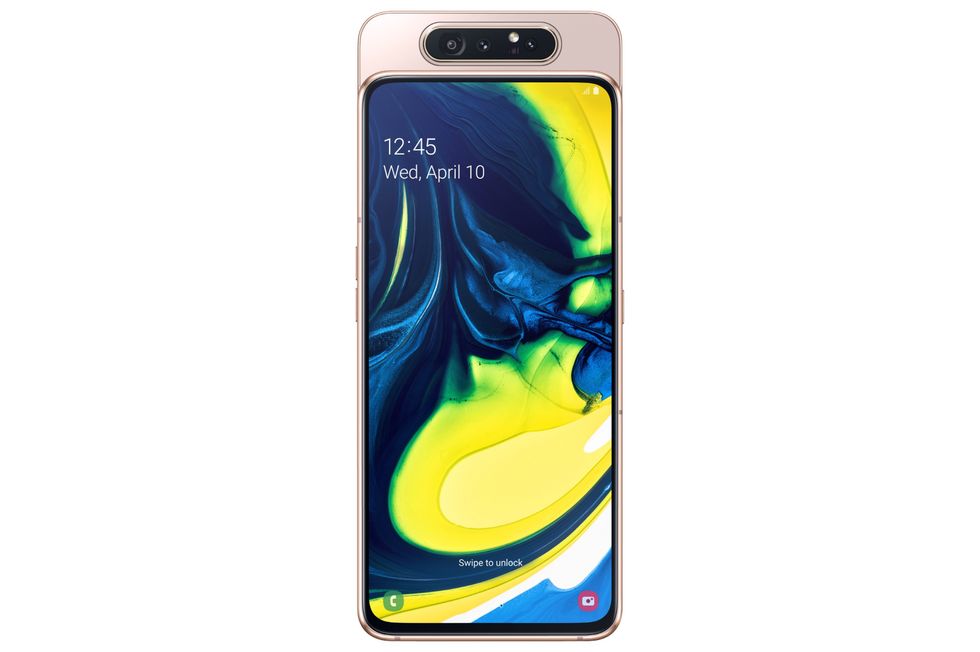 Galaxy A80 Angel Gold Front Camera Up