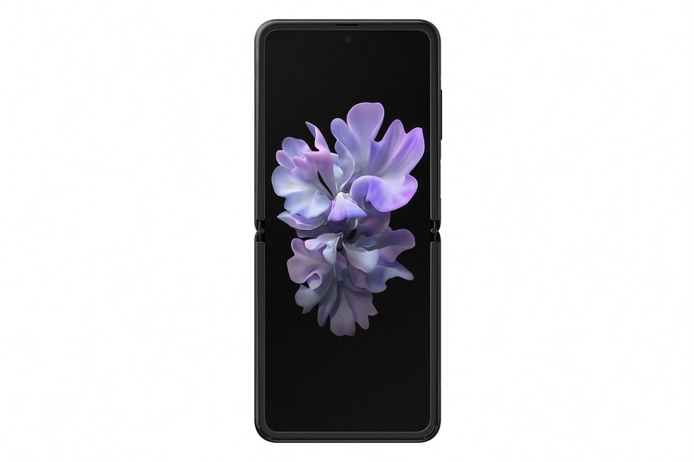 galaxy z flip mirror black open front