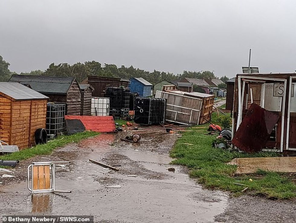 Gardeners at Moulton Allotments were left counting the cost as entire sheds were overturned and fence panels lifted from the ground
