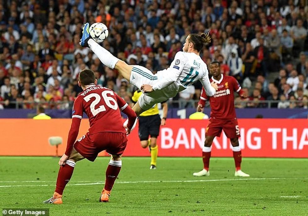Gareth Bale scored a sensational overhead kick against the Reds in the 2018 final