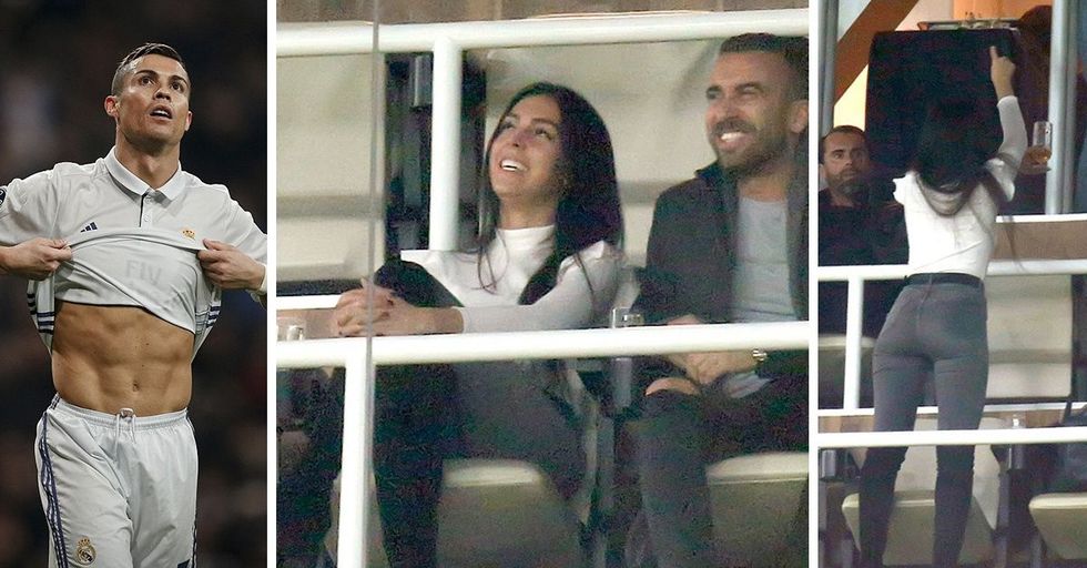 Georgina Rodriguez në ndeshjen ndaj Dortmundit.