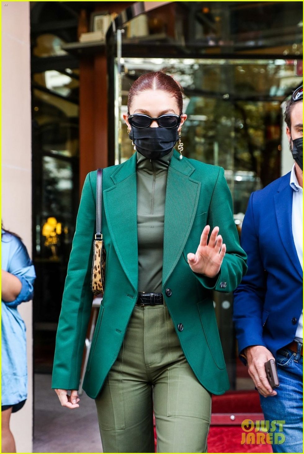 gigi hadid 50 shades of green day out in paris 03