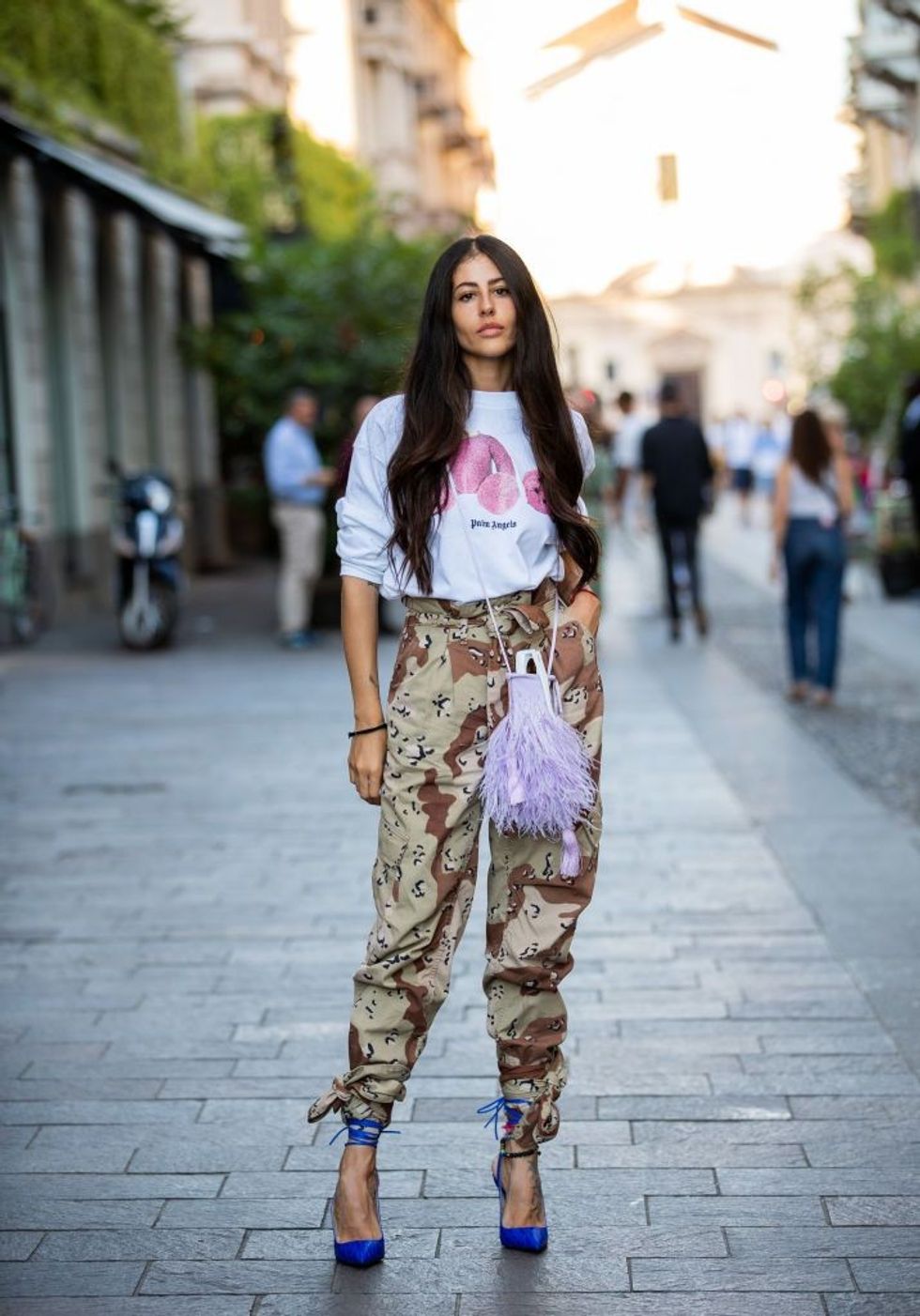 gilda ambrosio is seen wearing camouflage pants outside news photo 1580152787