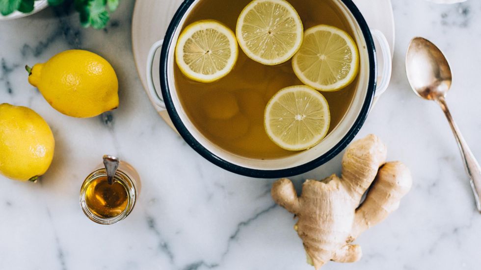 Ginger Tea with honey and lemon
