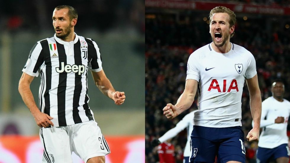 giorgio chiellini harry kane collage juventus tottenham uefa champions league 1bgrttkh160qb1s9cm668wiptx
