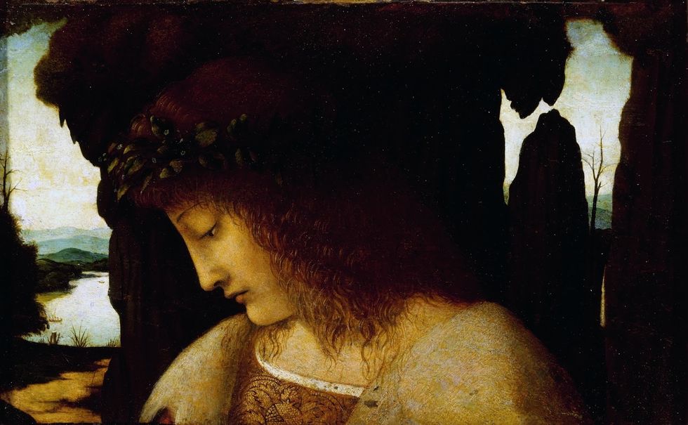 Giovanni Antonio Boltraffio Narcissus at the Fountain Uffizi Gallery