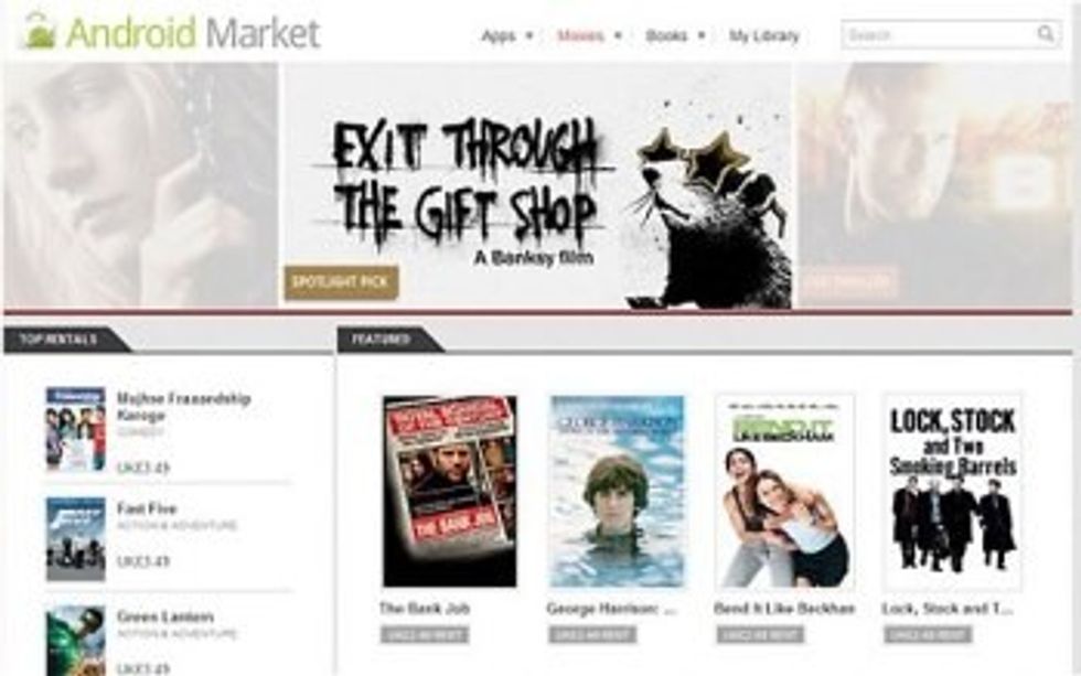 Google Android Movie Rental UK