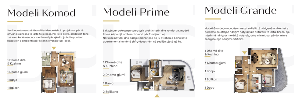 Grand Residence Modeli Komod Prime dhe Grande