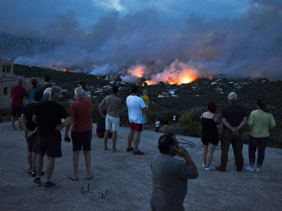 greece wildfire head