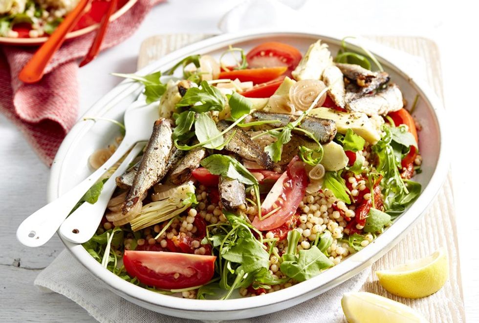 Grilled sardine salad