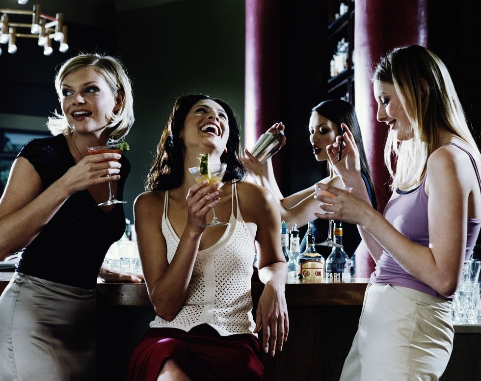 group of women at a bar