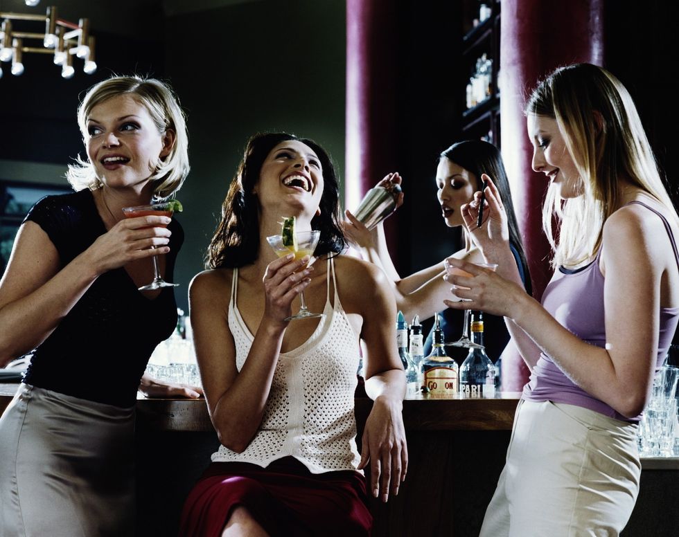 group of women at a bar