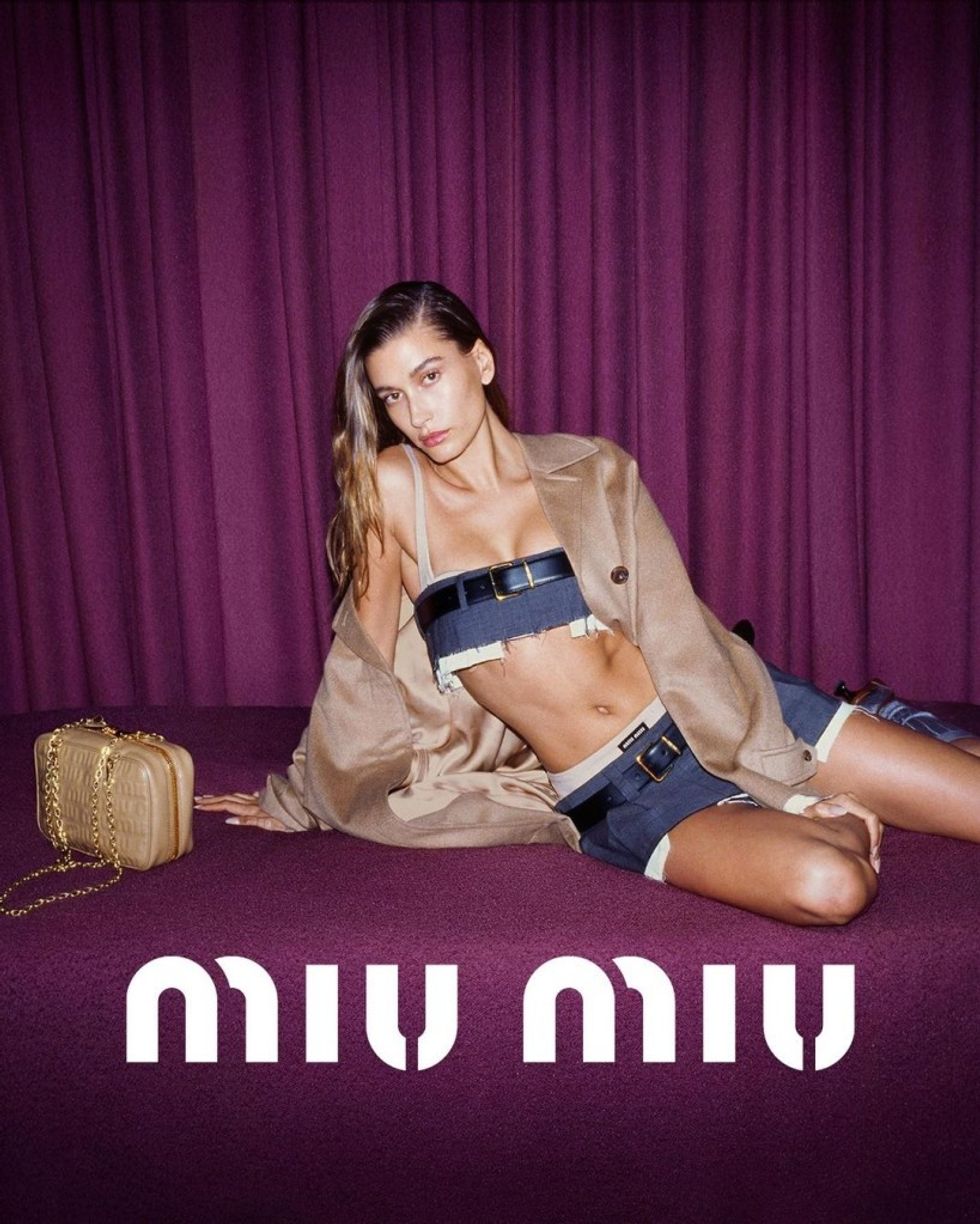 hailey baldwin miu miu campaign