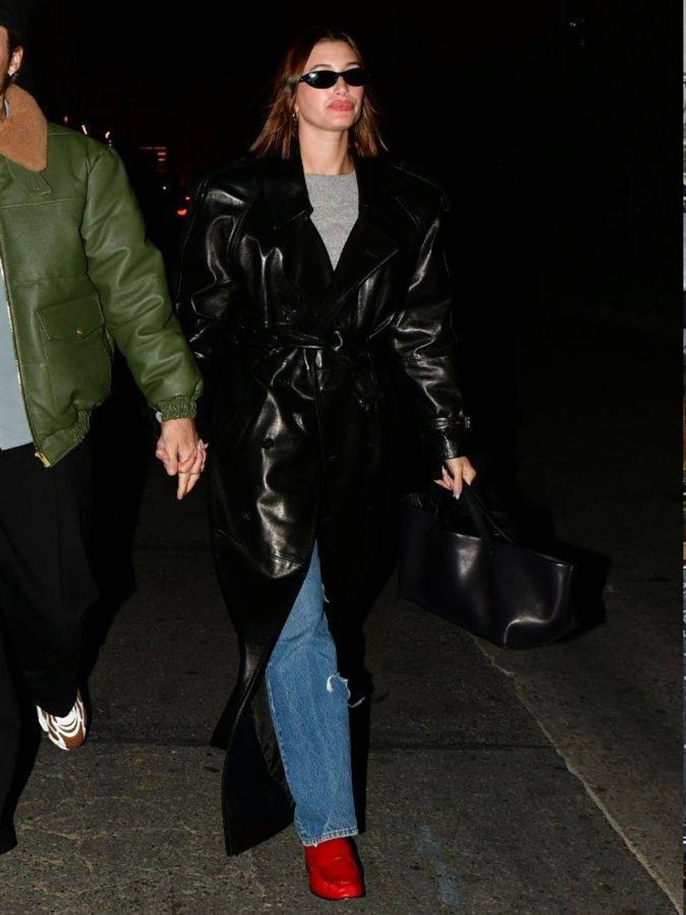 hailey bieber emma stone red fla Backgrid