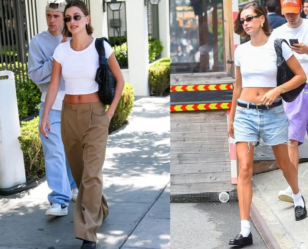 Hailey Bieber me Bottega Veneta