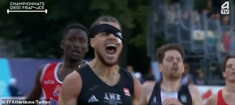 Happio, i cili shkoi në spital për teste të mëtejshme, gjëmonte me kënaqësi pasi fitoi me kohën më të mirë personale prej 48.57 - pariziani tani do të garojë në Kampionatin Botëror të korrikut në Oregon.