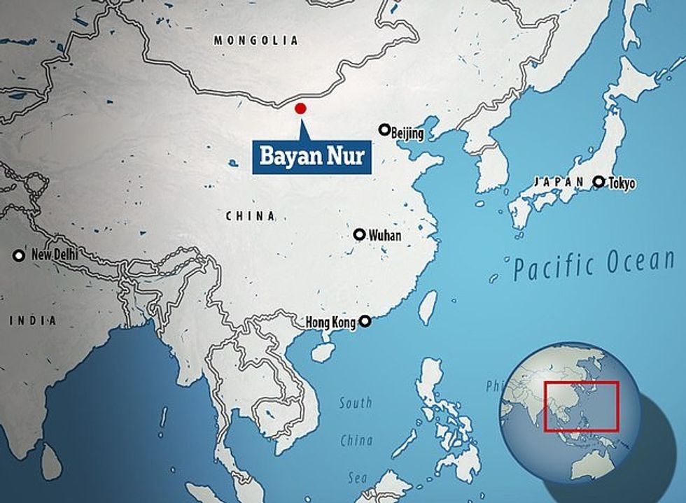 Health officials in the city of Bayan Nur issued the third-level alert on Sunday, the second lowest in a four-level system. The picture shows the geographical location of the city