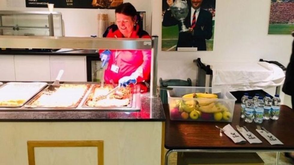 Hot food being served at Crystal Palace's ground