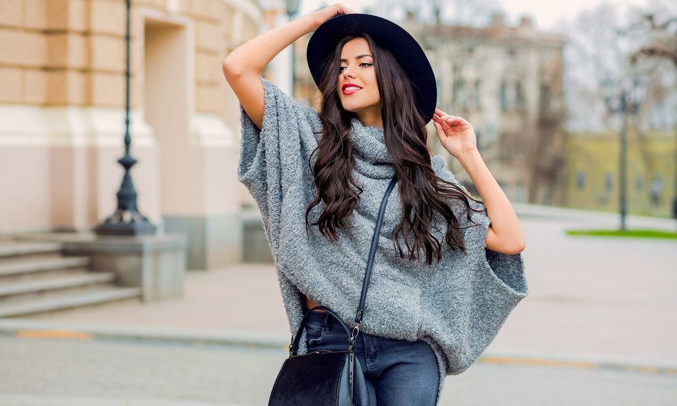 how to wear a cashmerer poncho or cape main image