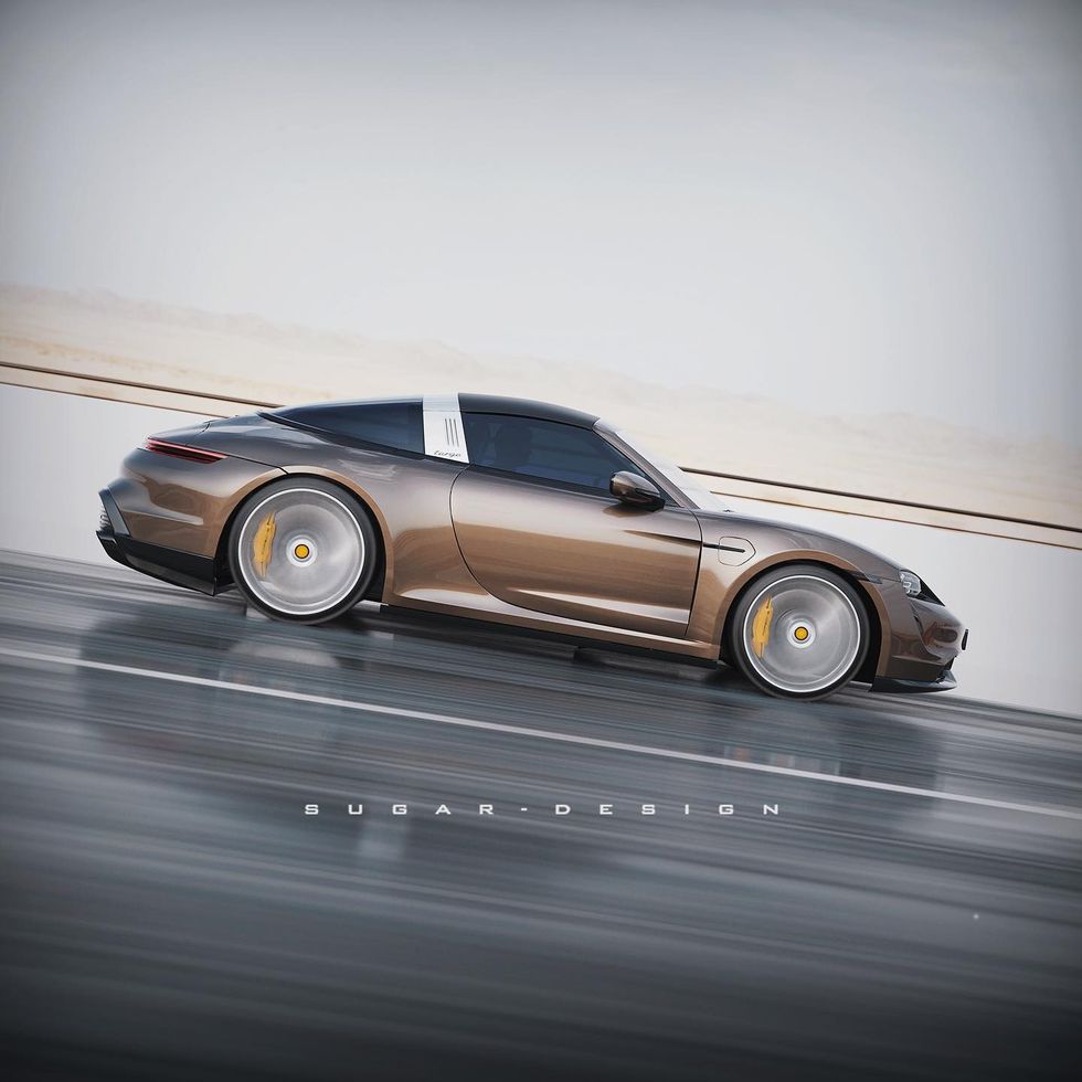 hypothetical porsche 911e targa mixes taycan dna with coolest 992 series variant 5