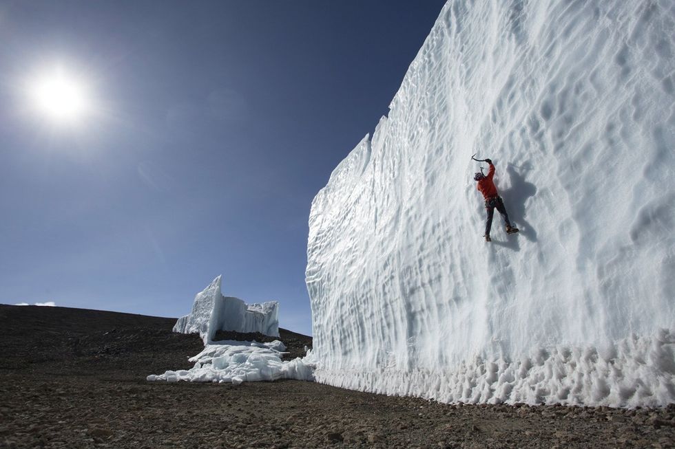 ice climbing at the summit of kilimanjaro will gadd red bull 1