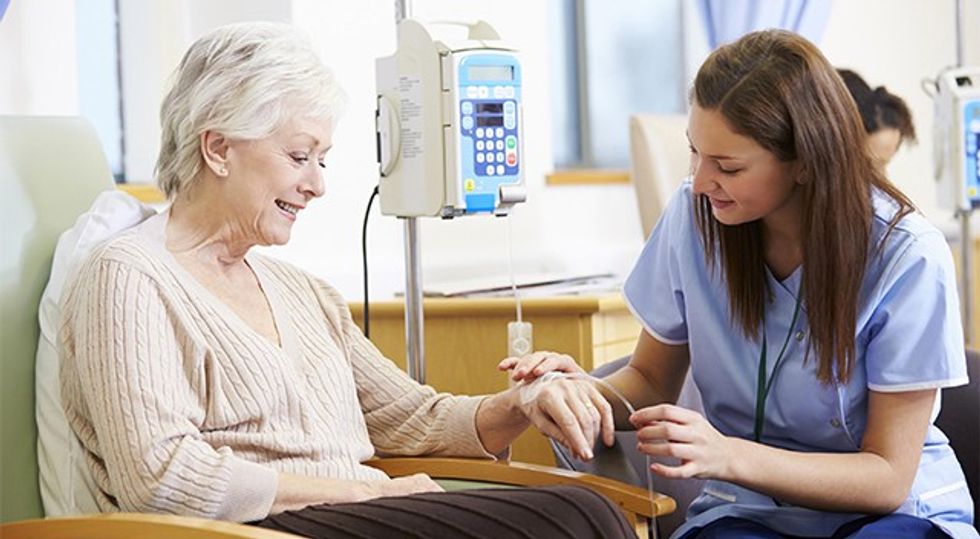 If you have cancer, your outpatient chemotherapy treatment costs could be higher if your oncologist works for a health care system than if she has her own practice. (Photo courtesy Fotolia/TNS)