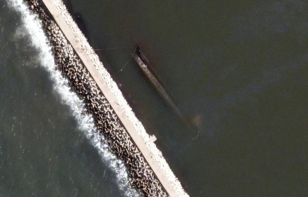 Image of the Rhosus that sank between Feb. 16 and 18, 2018, the ...