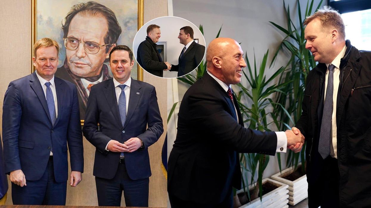 Liderët e opozitës takohen me emisarin e BE-së, diskutojnë për dialogun dhe masat ndaj Kosovës