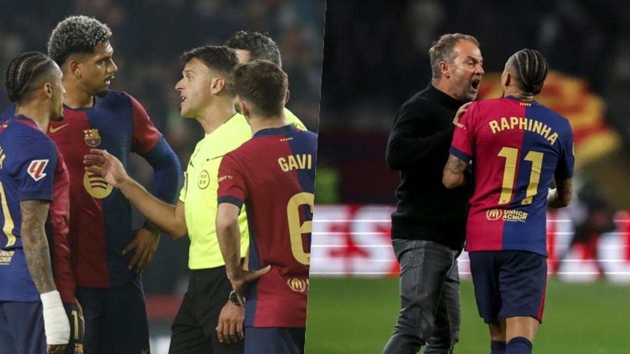 Raphinha humbi kontrollin pas ndeshjes, tentoi të përplasej me gjyqtarët - Flick intervenoi për ta larguar atë