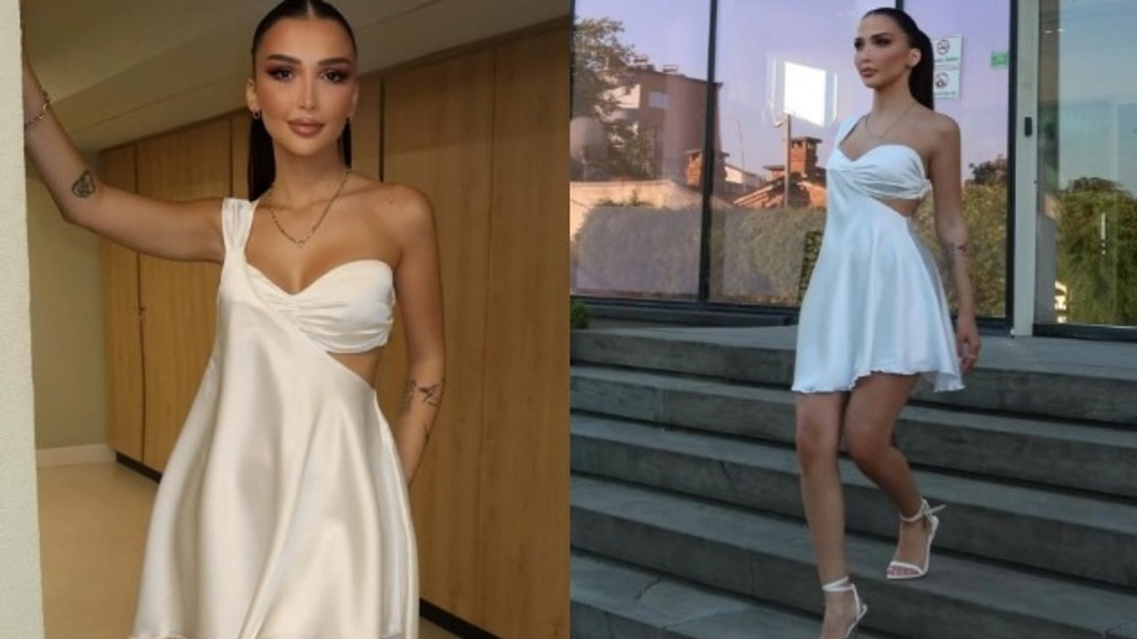 Xheneta Fetahu tërheq vëmendjen me një fustan të bardhë të lirshëm